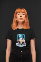 The Best Dad Half Sleeve Black Round Neck T-Shirt for Women by Hello Swanky